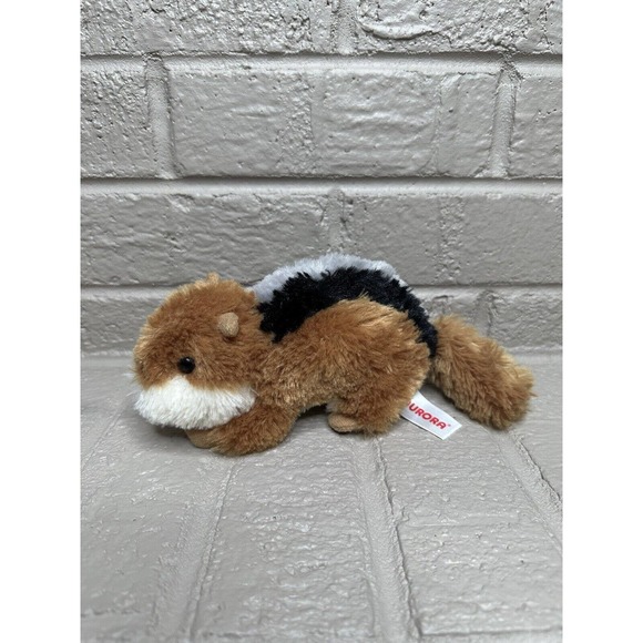 Aurora‎ Chip Chipmunk Plush Stuffed Animal Toy 7" Realistic - Picture 1 of 5